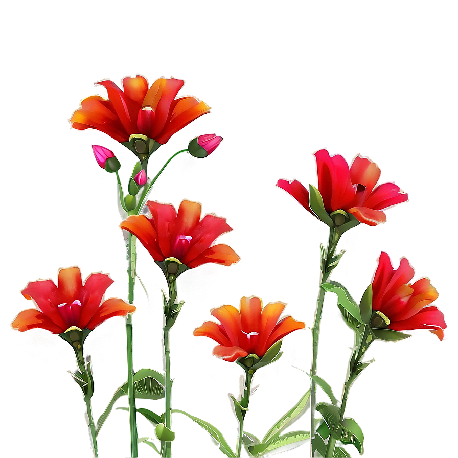 Red Flowers Sunset Png 14 PNG Image