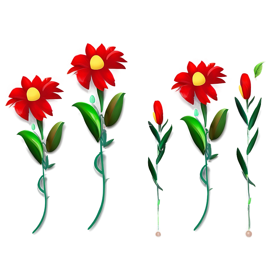 Red Flowers Wallpaper Png 06122024 PNG Image