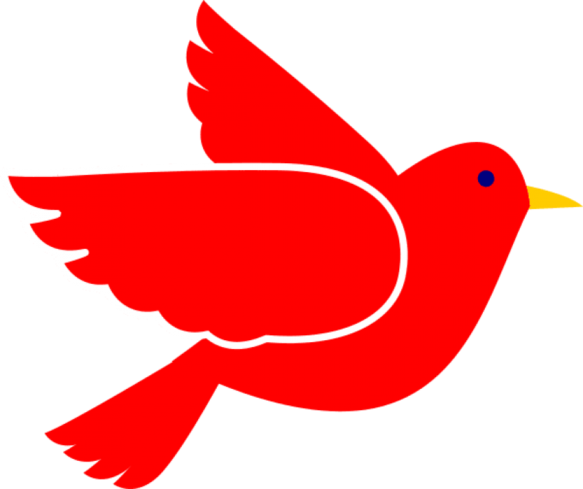 Red Flying Bird Vector Illustration PNG Image