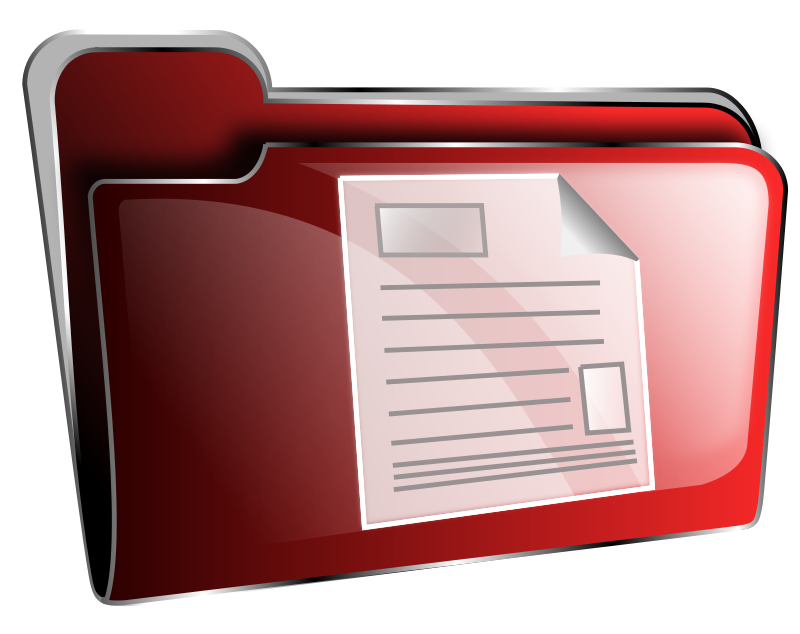 Red Folder Document Icon PNG Image