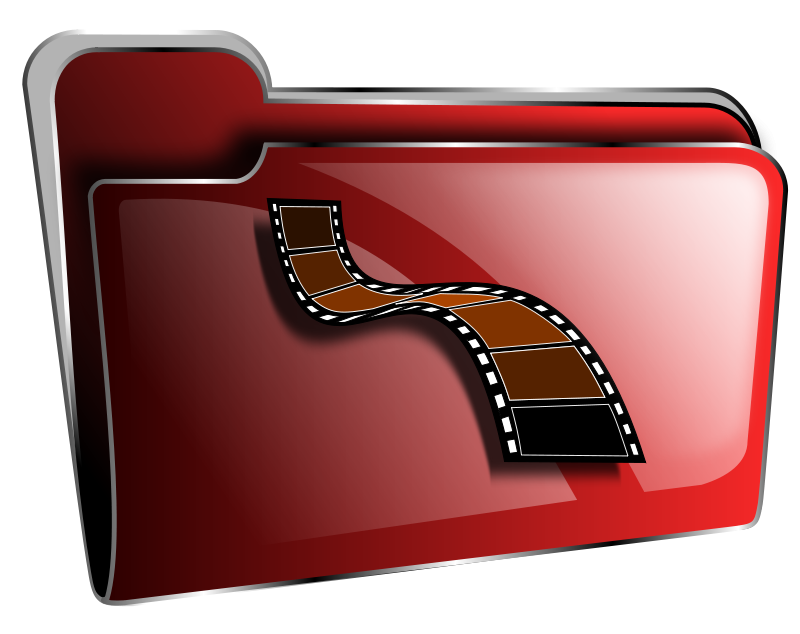 Red Folder Movie Icon PNG Image