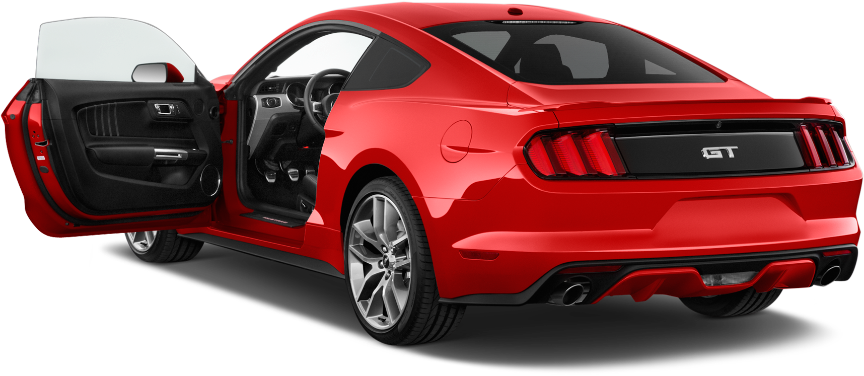 Red Ford Mustang G T Open Door PNG Image