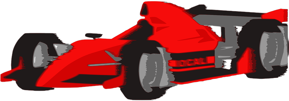 Red Formula One Racer Silhouette PNG Image