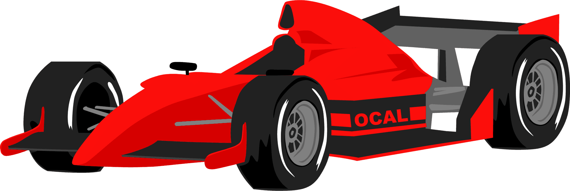 Red Formula Race Car Illustration PNG Image