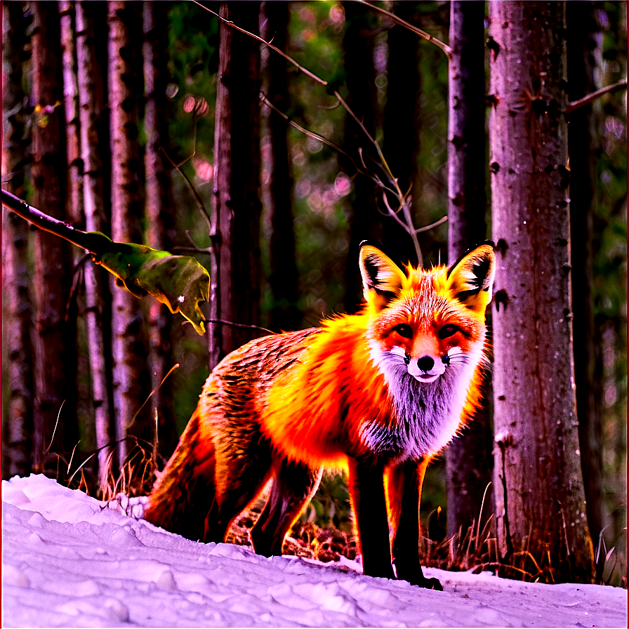 Red Fox In The Forest Png Qll97 PNG Image