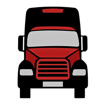 Red Front Facing Truck Icon PNG Image