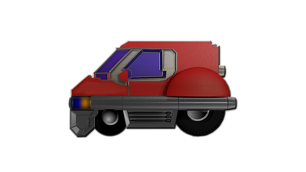 Red Futuristic Car Illustration PNG Image