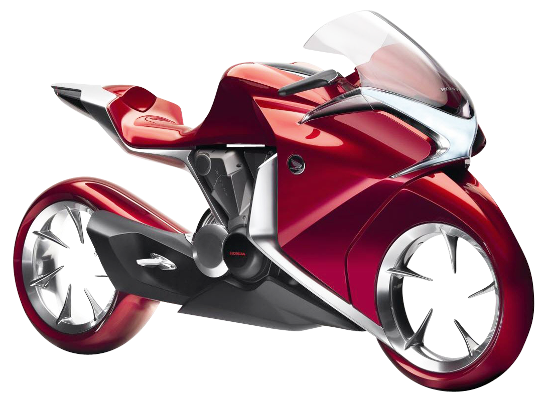 Red Futuristic Honda Motorcycle Concept PNG Image