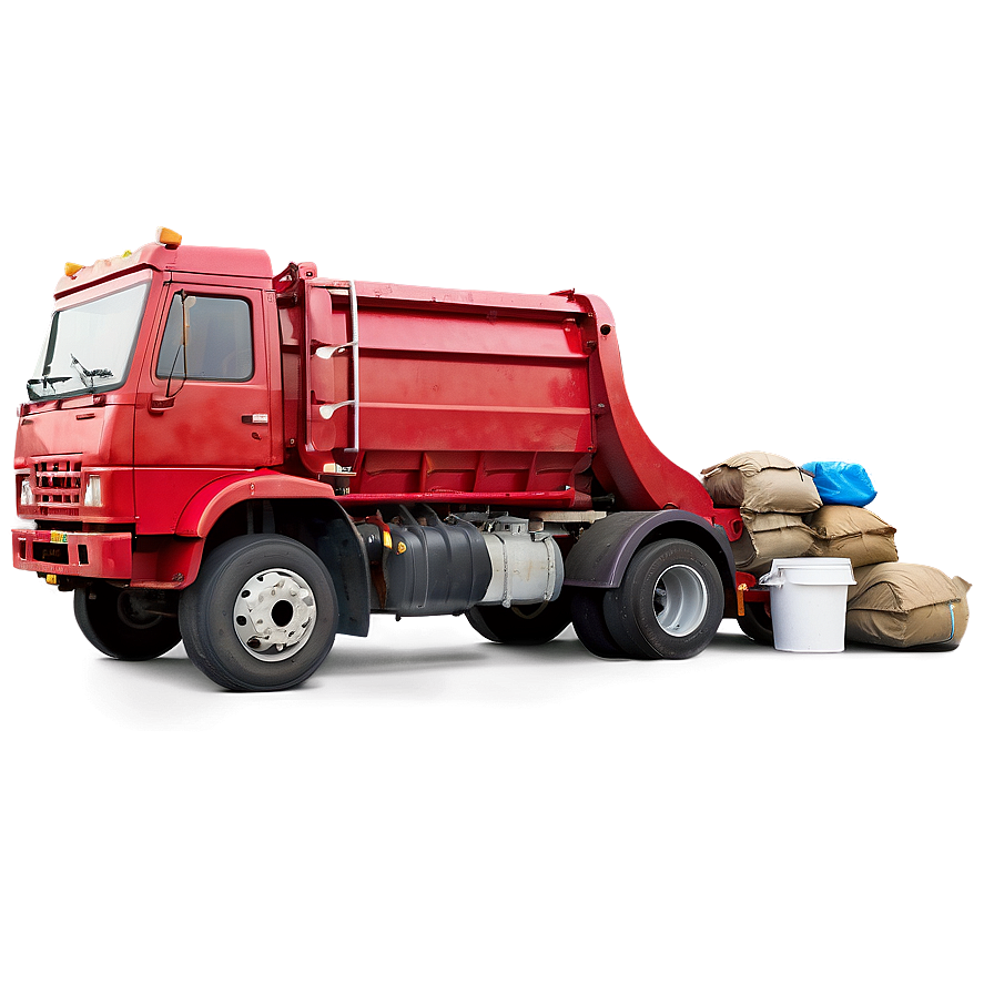 Red Garbage Truck Png Sil PNG Image