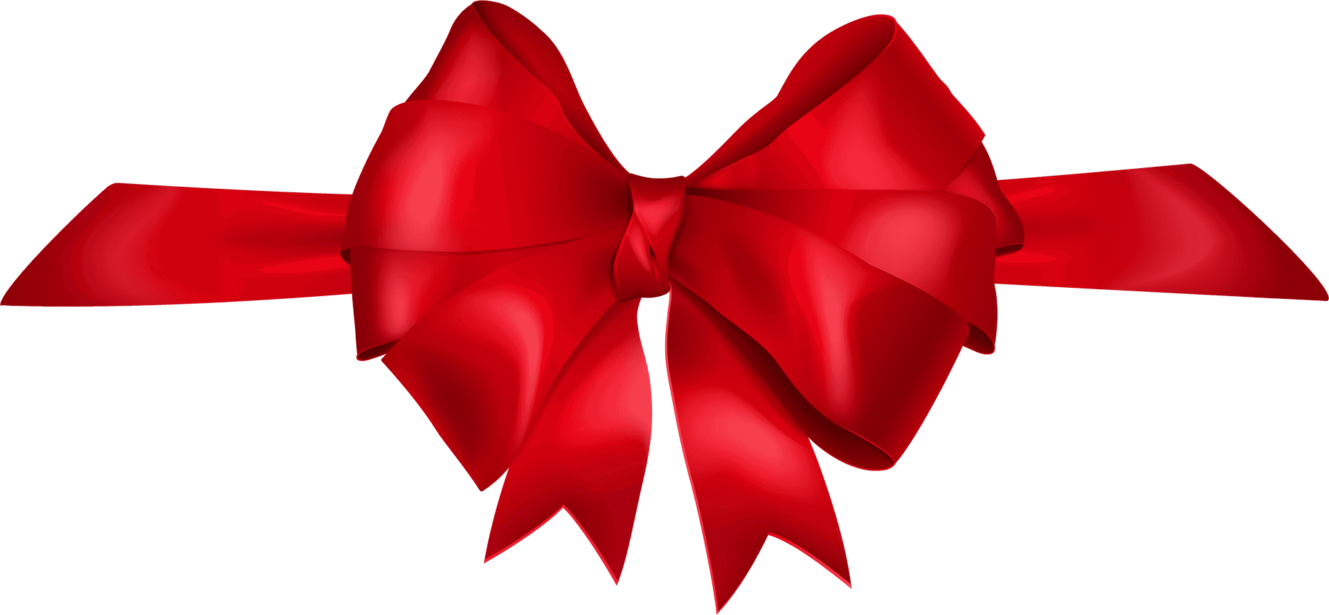 Red Gift Bow Transparent Background PNG Image