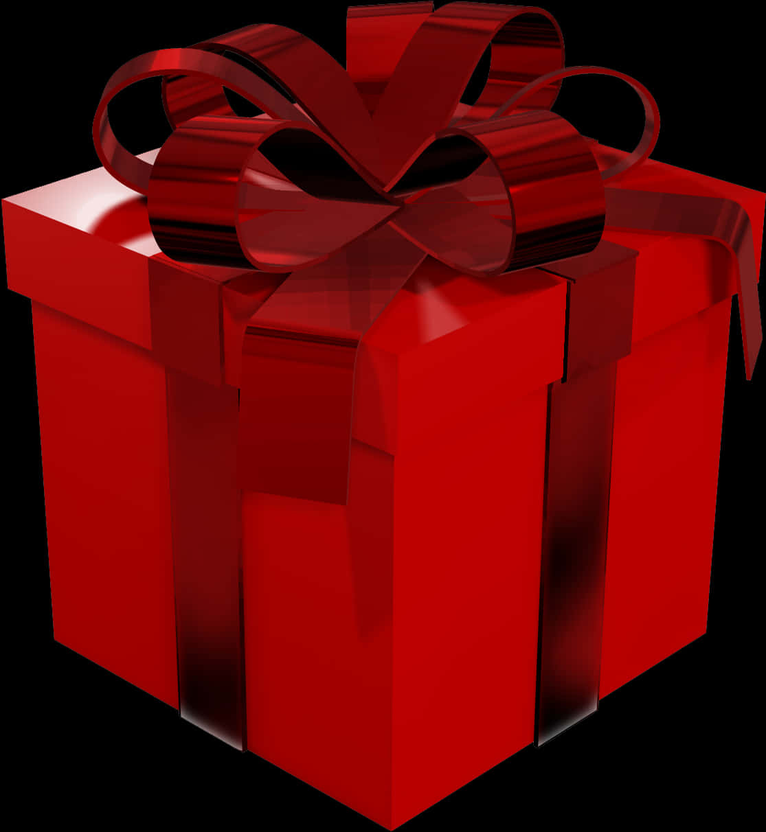 Red Gift Boxwith Glossy Ribbon PNG Image