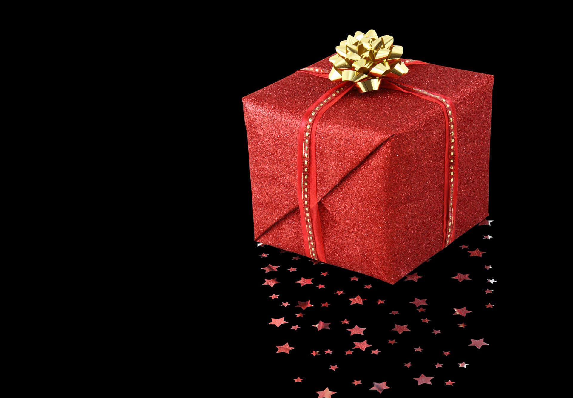 Red Gift Boxwith Golden Bow PNG Image