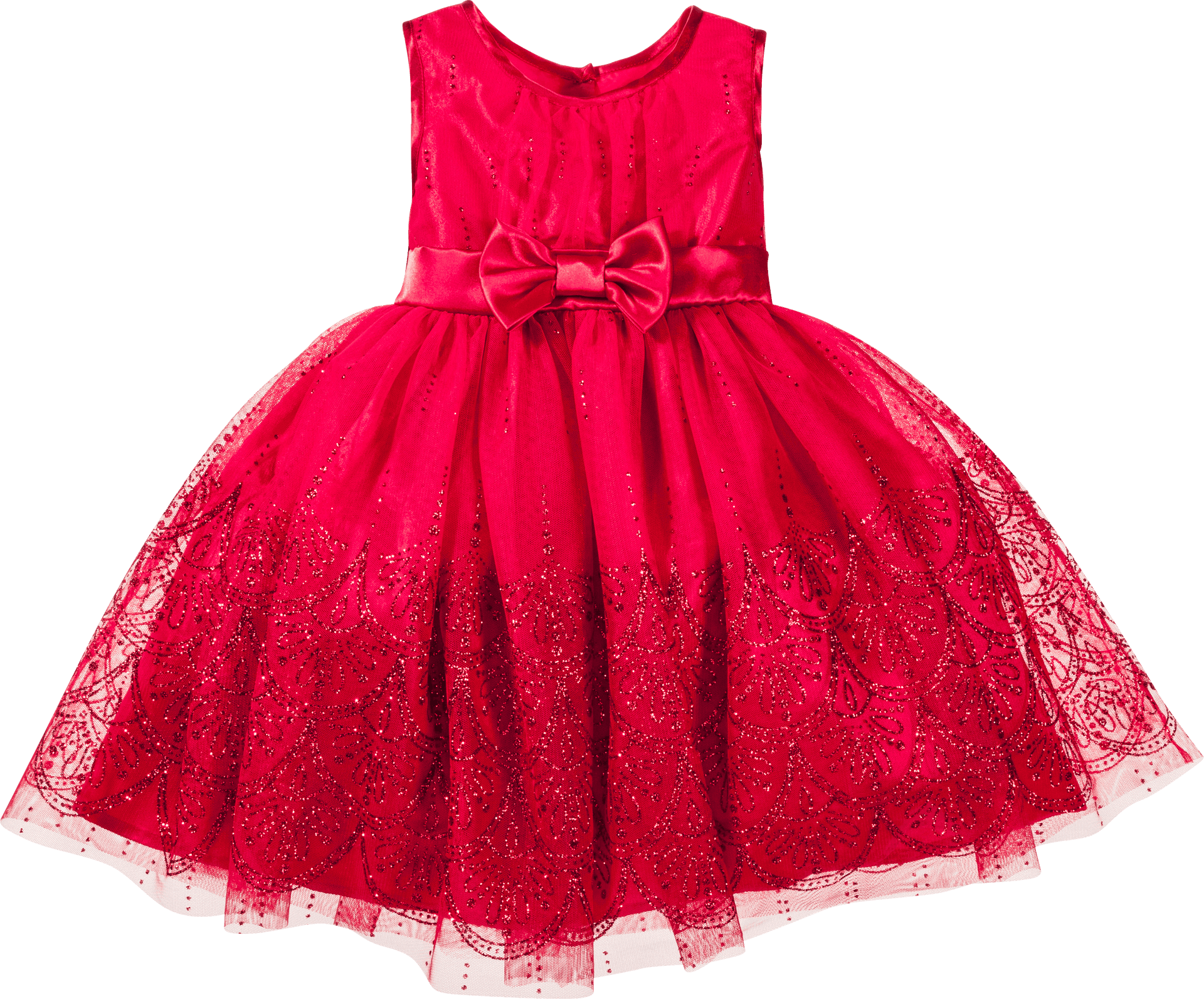 Red Girls Party Dress PNG Image