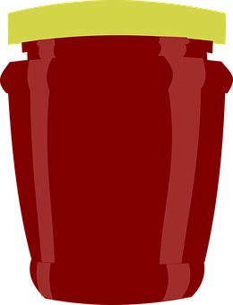 Red Glass Jar Cartoon PNG Image