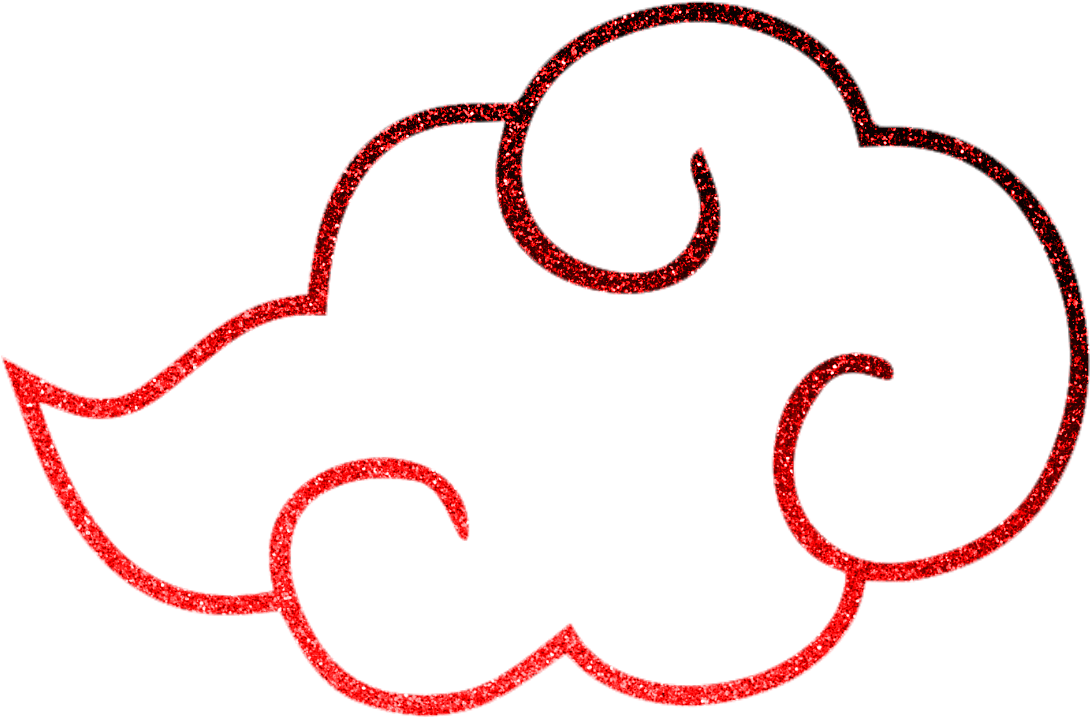 Red Glitter Cartoon Cloud PNG Image