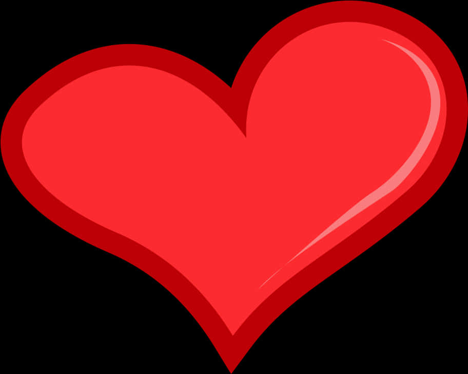 Red Glossy Heart Transparent Background PNG Image