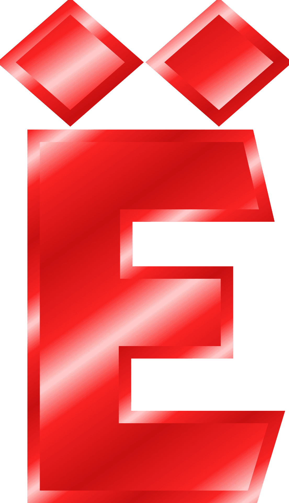 Red Glossy Letter E Design PNG Image