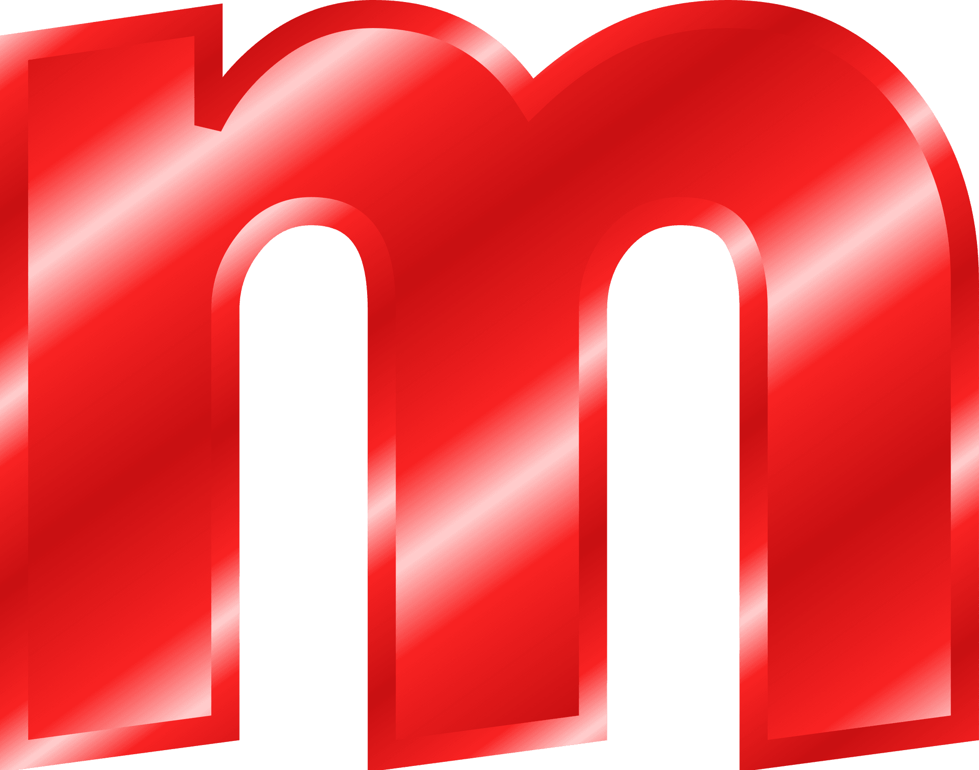 Red Glossy Letter M Graphic PNG Image