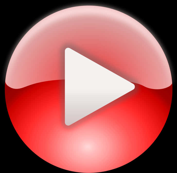 Red Glossy Play Button PNG Image