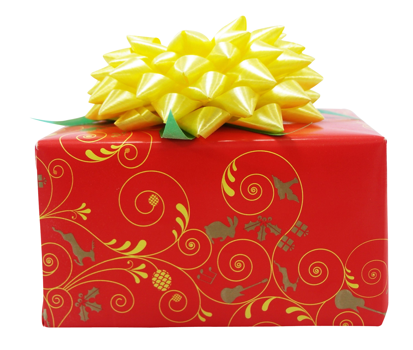 Red Golden Birthday Gift Present PNG Image