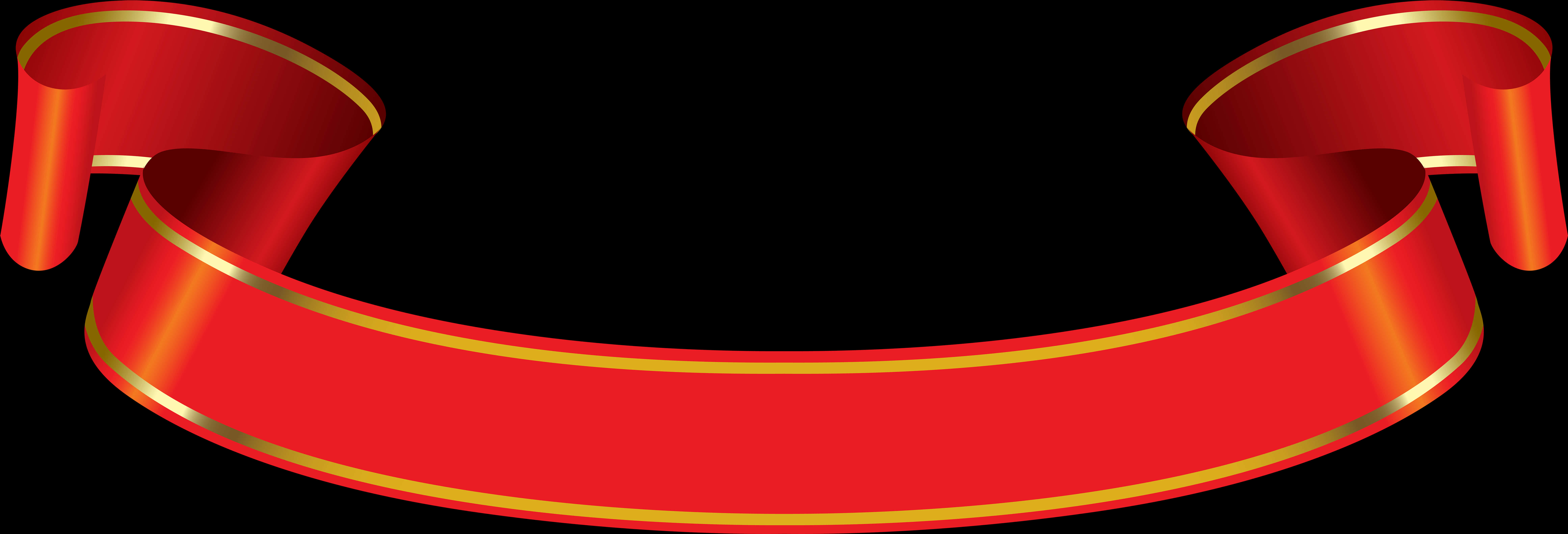 Red Golden Ribbon Banner PNG Image