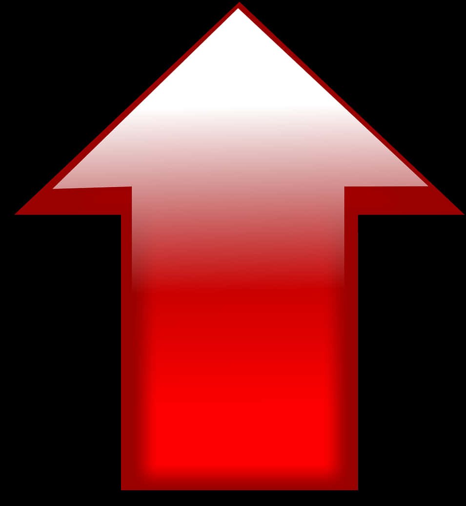 Red Gradient Arrow Upward PNG Image