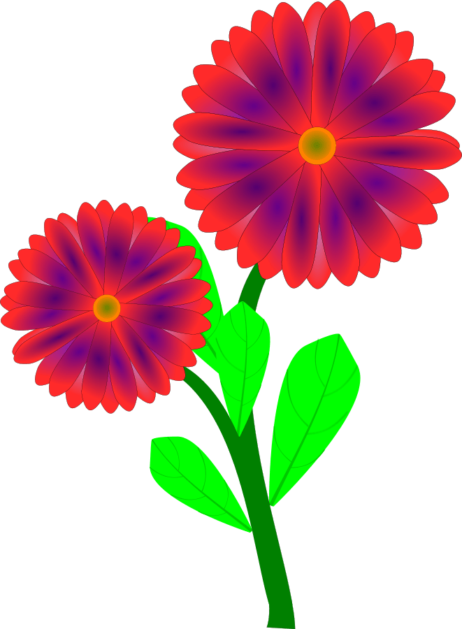 Red Gradient Flower Clipart PNG Image