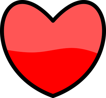 Red Gradient Heart Graphic PNG Image