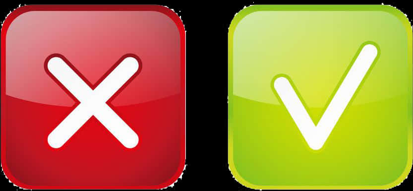 Red Green Check X Icons PNG Image