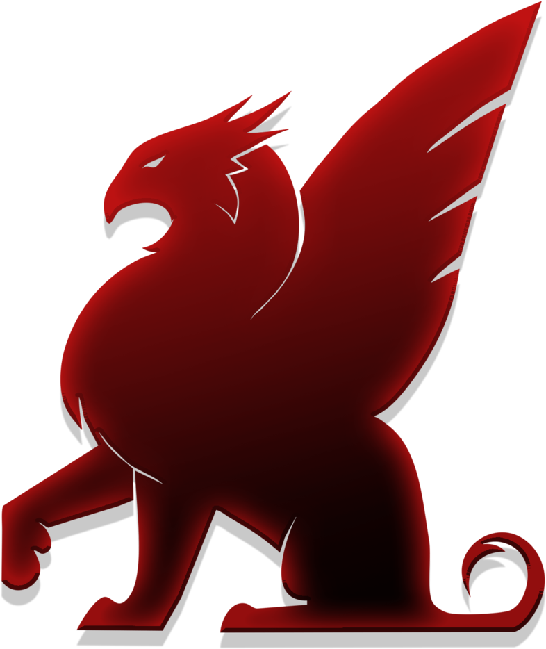 Red Griffin Silhouette PNG Image