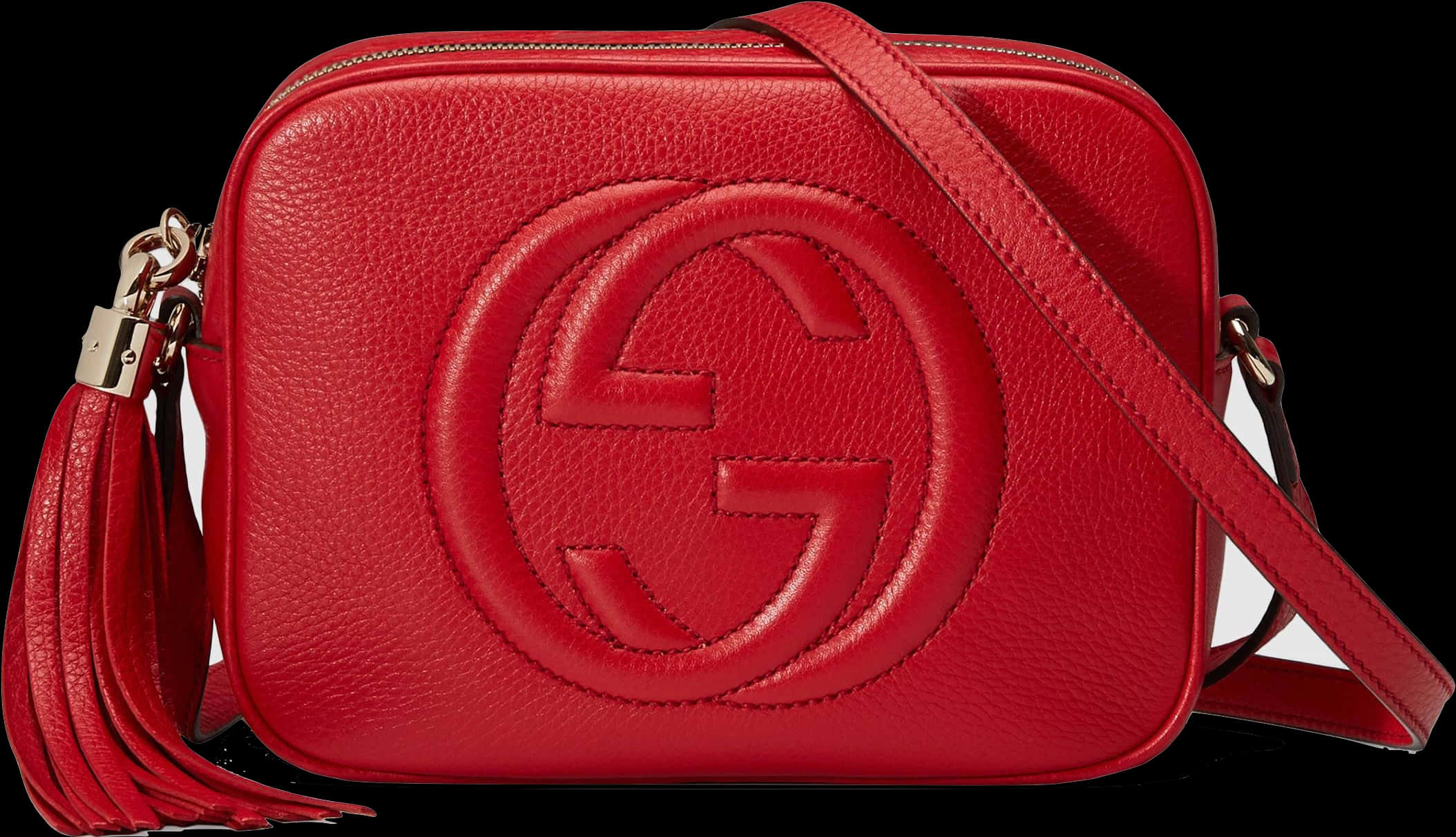 Red Gucci Leather Crossbody Bag PNG Image