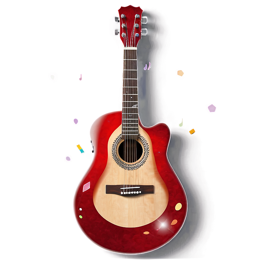 Red Guitar A PNG Image