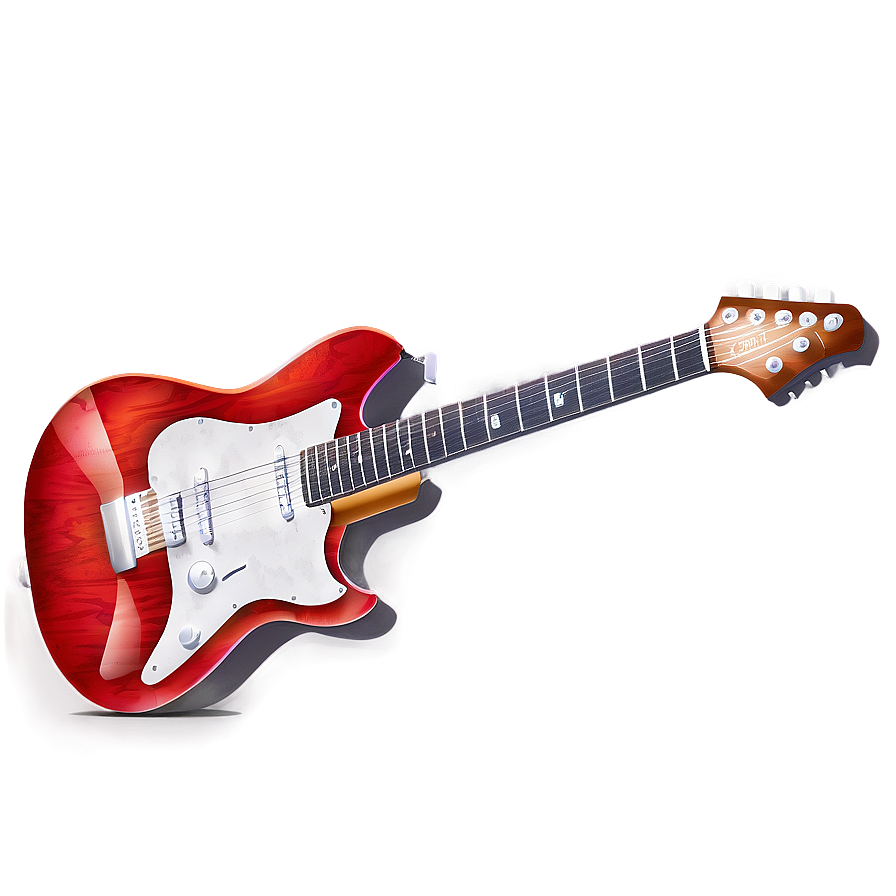 Red Guitar Art Png 06132024 PNG Image