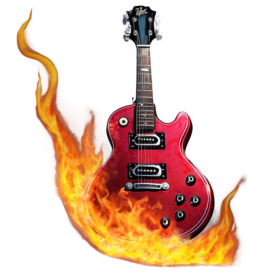 Red Guitar On Fire Png 56 PNG Image