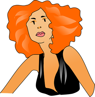 Red Haired Animated Beauty PNG Image