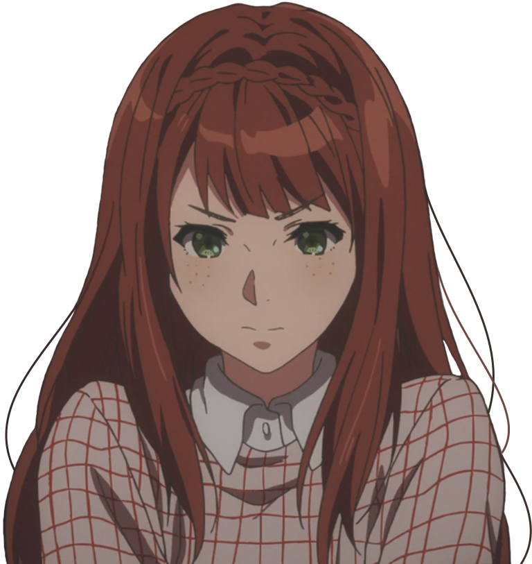 Red Haired Anime Girl Portrait PNG Image