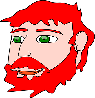 Red Haired Cartoon Man PNG Image