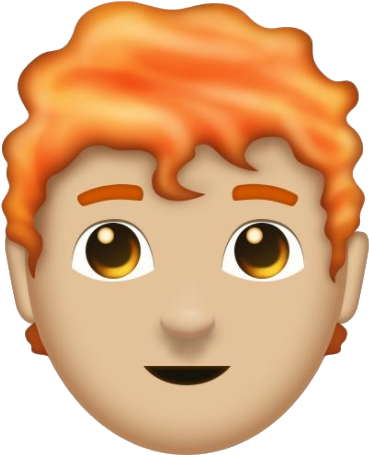 Red Haired Emoji Face PNG Image