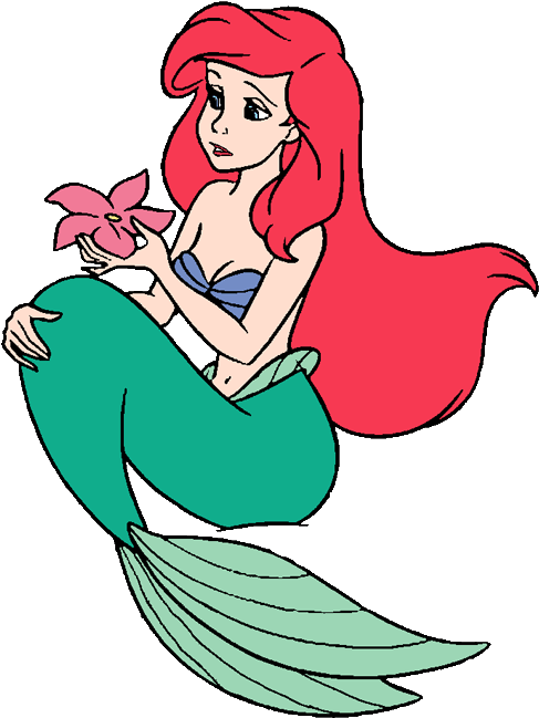 Red Haired Mermaidwith Starfish PNG Image