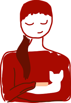 Red Haired Person Holding White Cat PNG Image