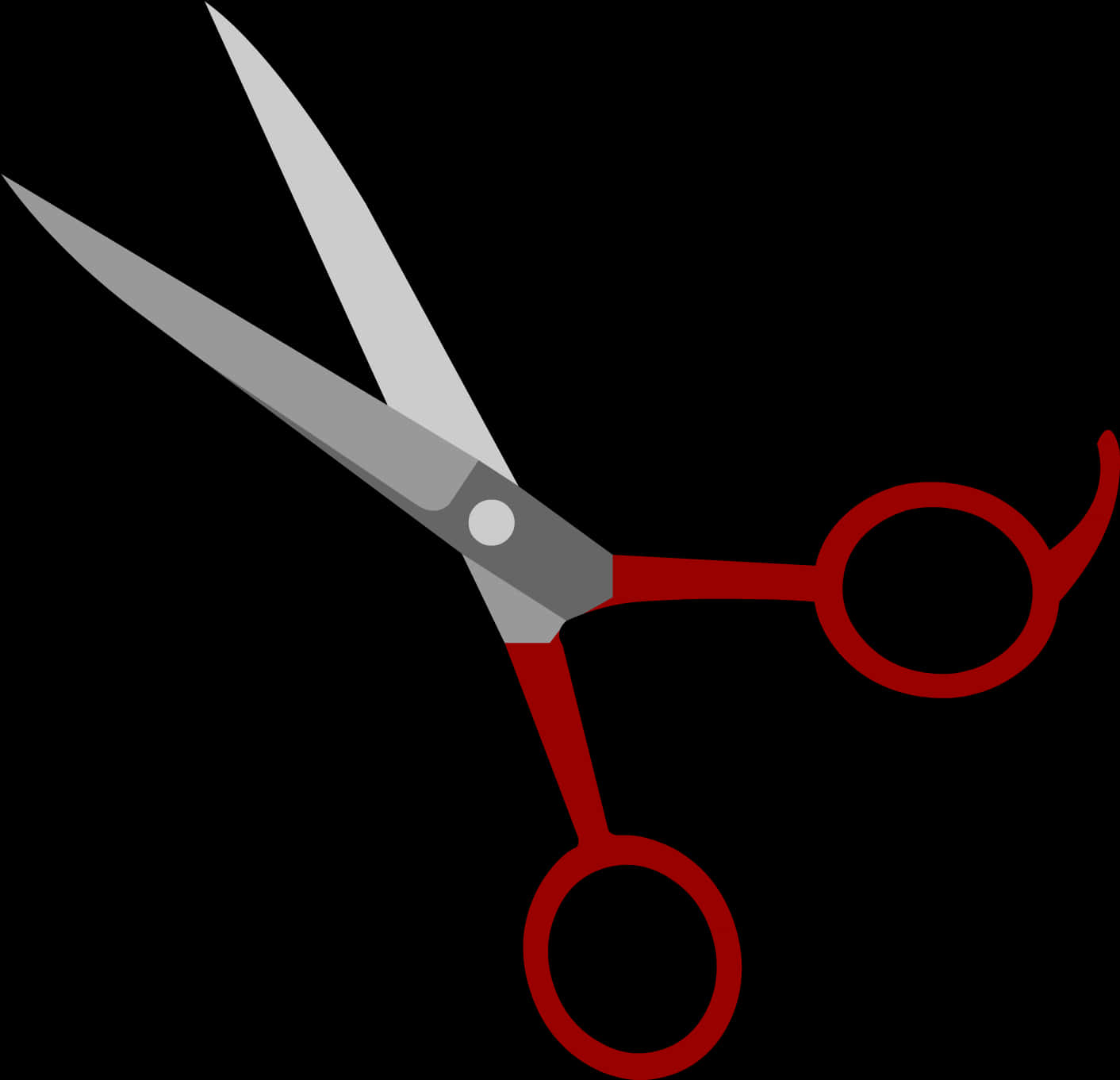 Red Handled Scissors Vector Illustration PNG Image