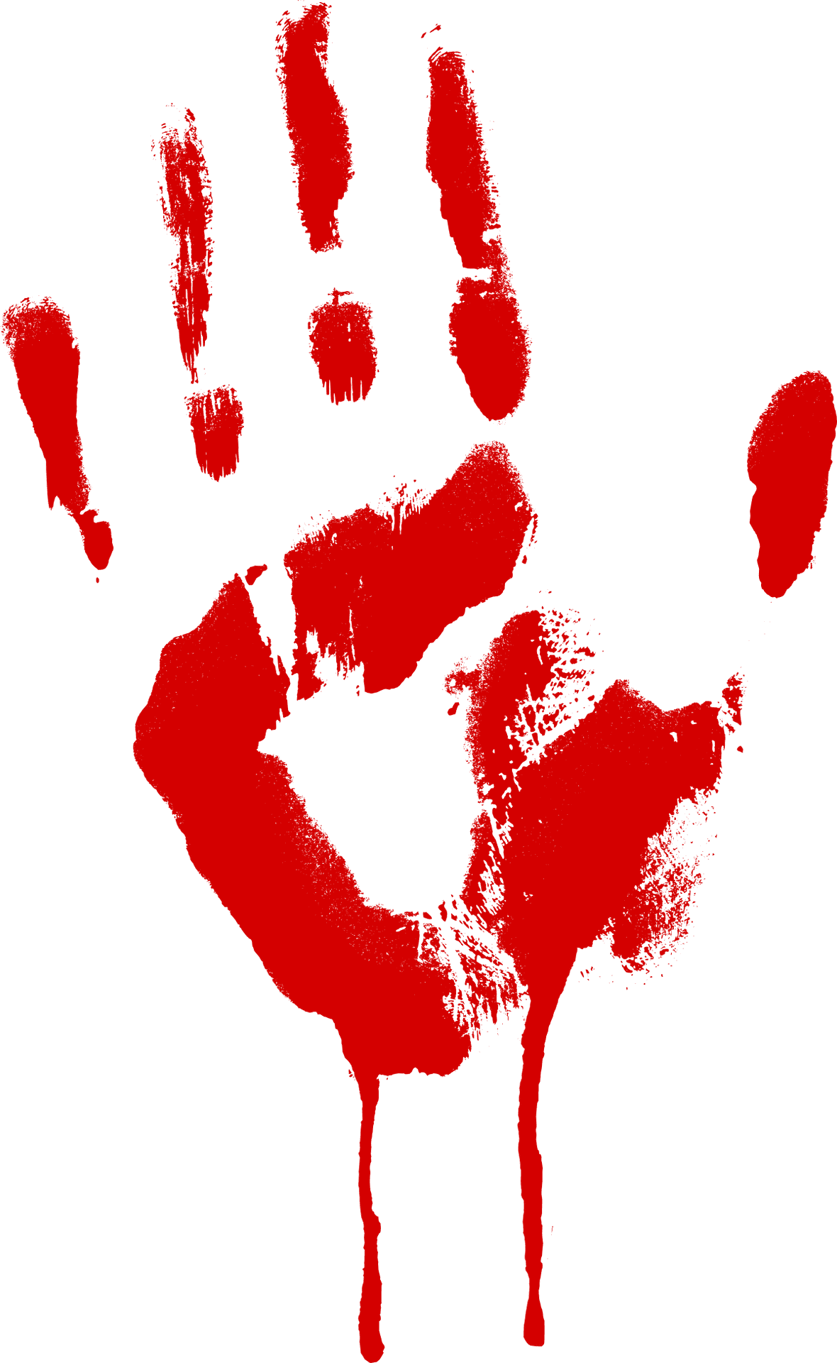 Red Handprint Bloody Smear PNG Image