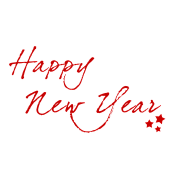 Red Happy New Year Greeting PNG Image