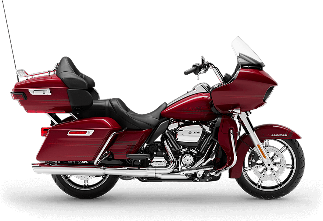 Red Harley Davidson Touring Motorcycle PNG Image