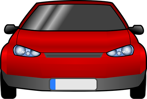 Red Hatchback Car Front View PNG Image