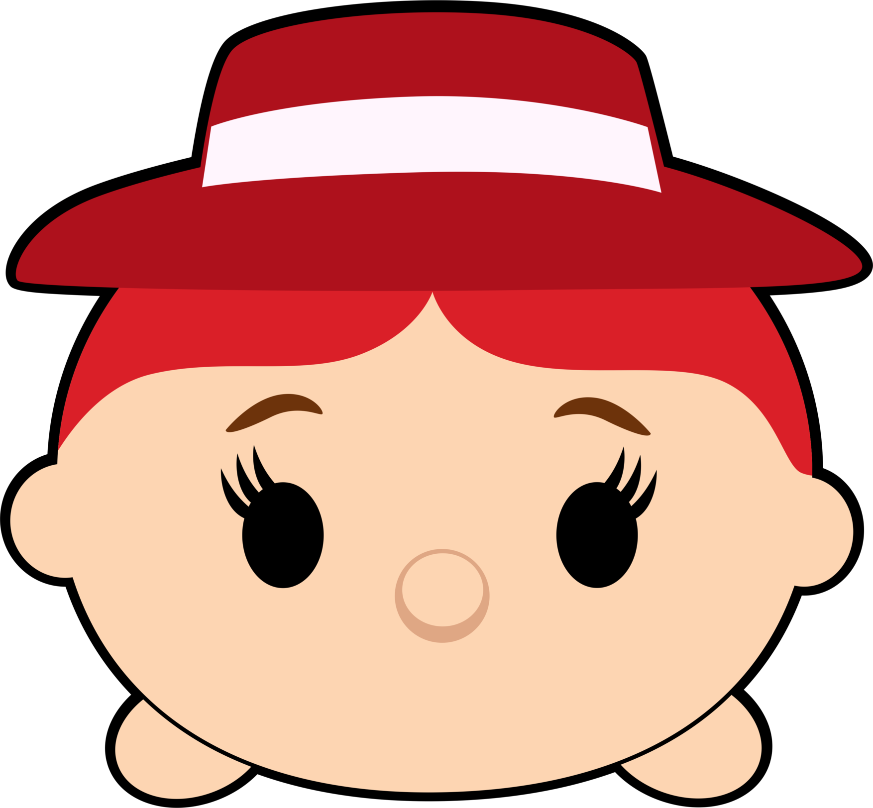 Red Hatted Tsum Tsum Character PNG Image