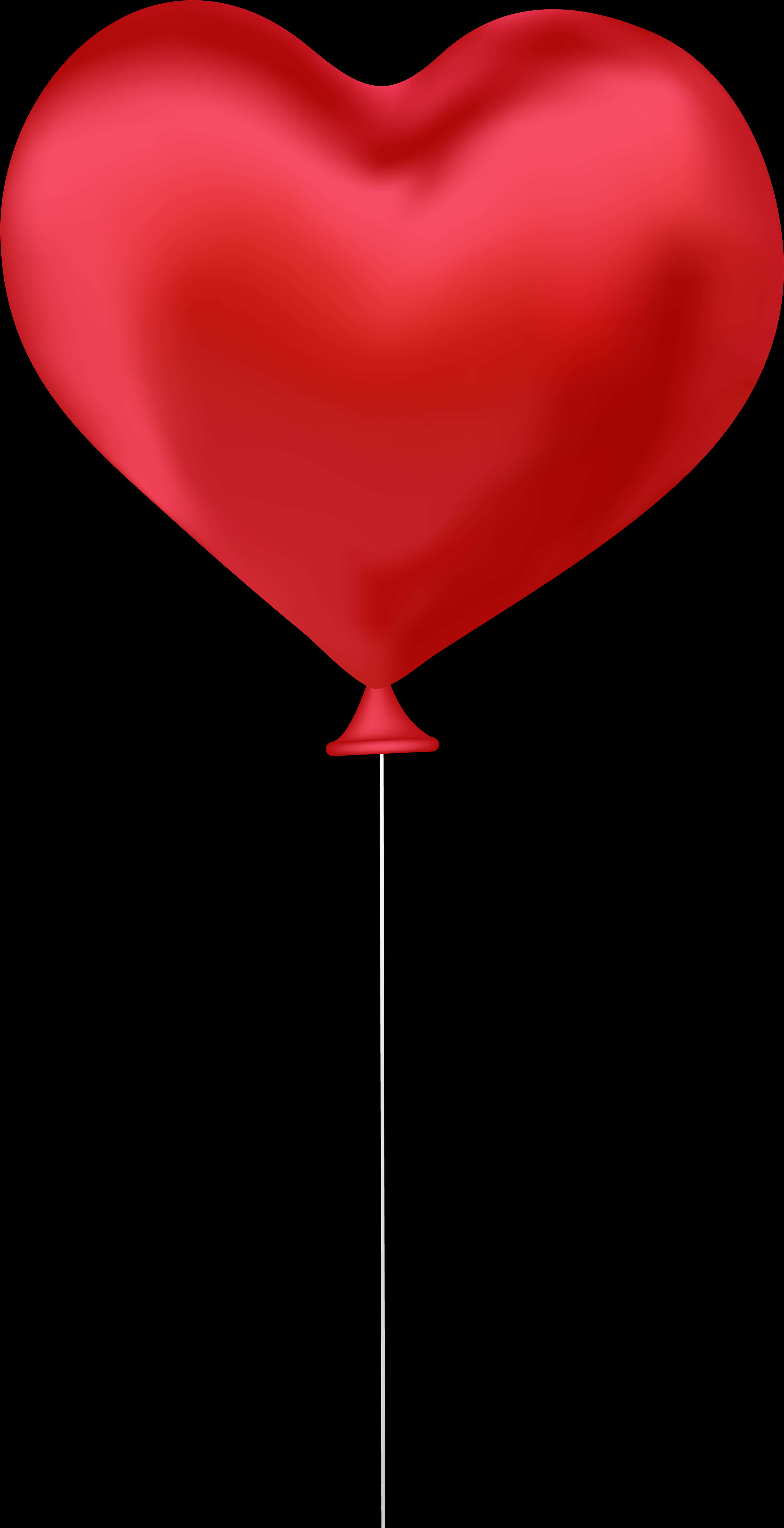 Red Heart Balloonon Black Background PNG Image