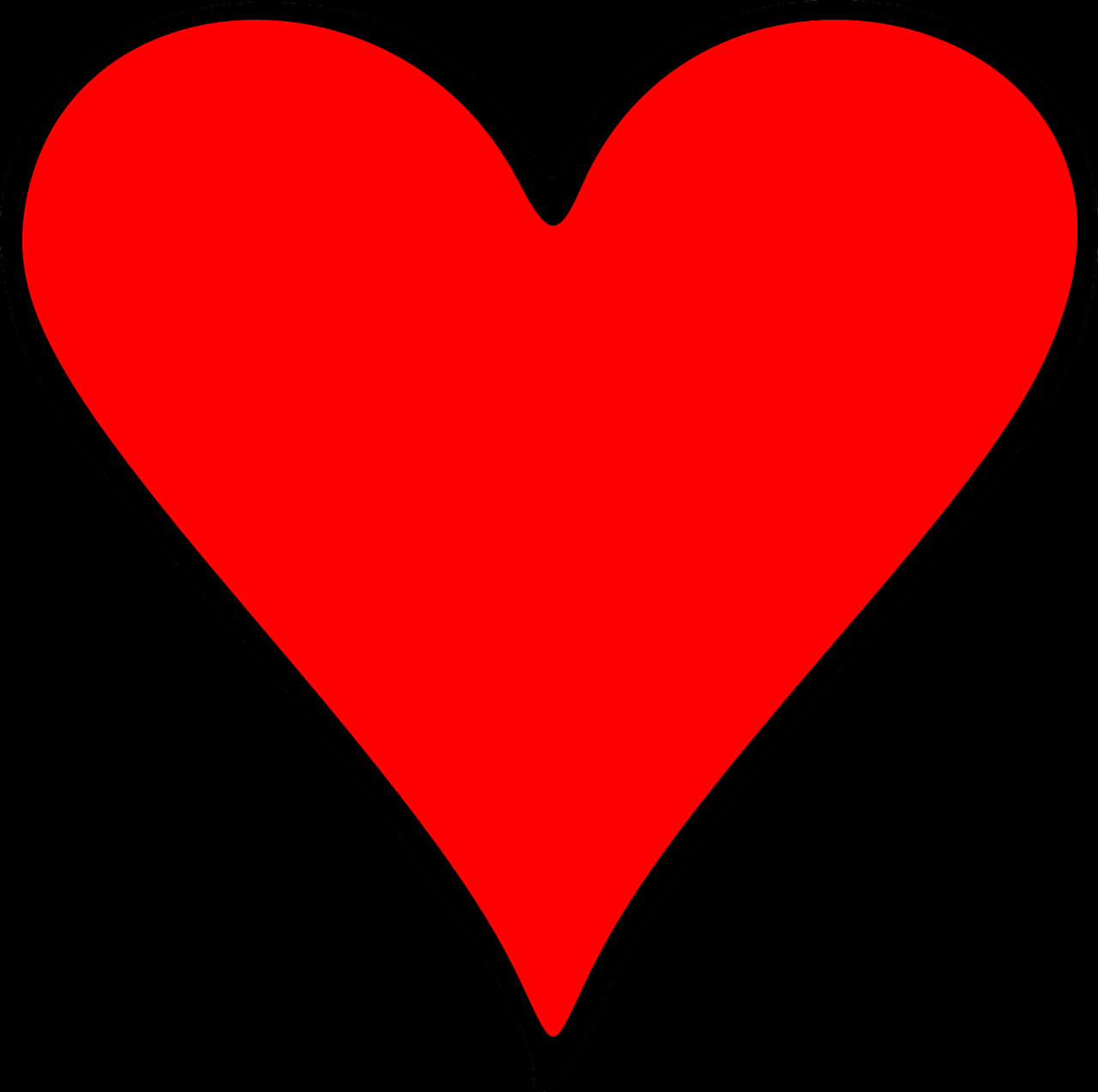 Red Heart Black Background PNG Image