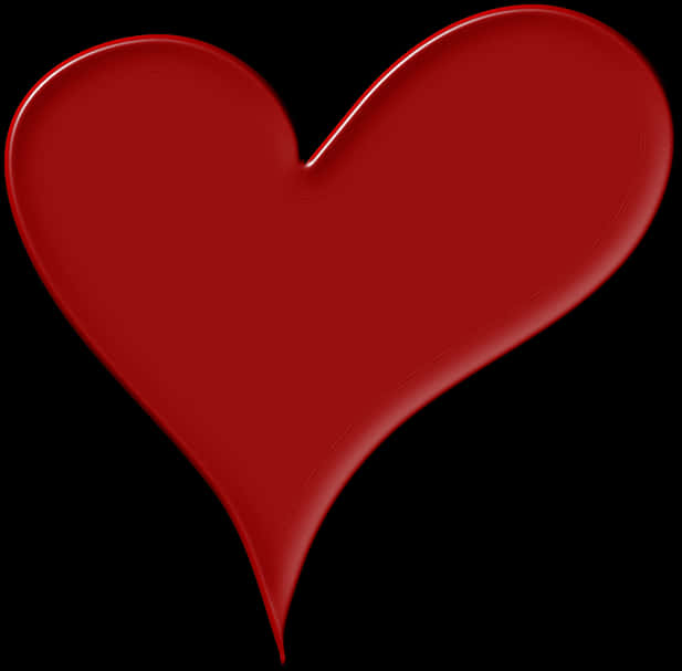 Red Heart Black Background PNG Image