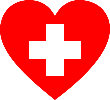 Red Heart Black Cross Graphic PNG Image